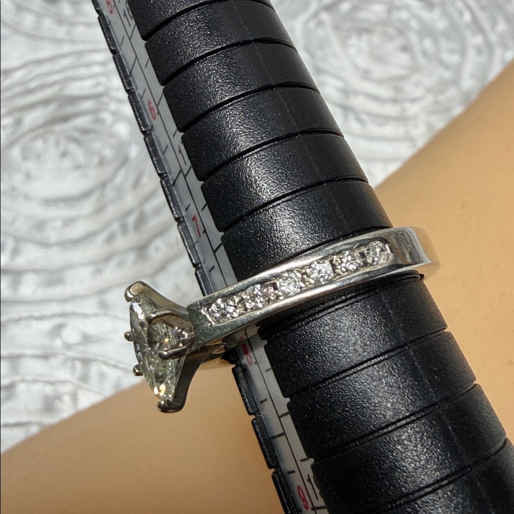 Marquis Natural Diamond Engagement Ring - Picture 10 of 12